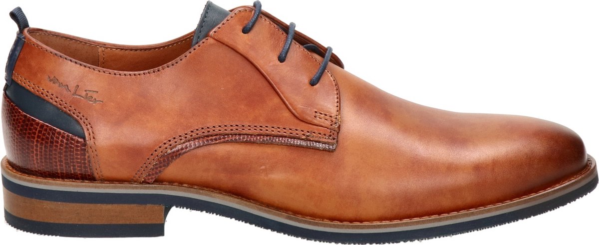 Van Lier heren veterschoen - Cognac - Maat 43