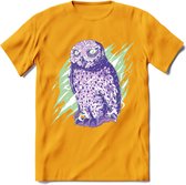 Dieren T-Shirt | Uil shirt Heren / Dames | Wildlife owl cadeau - Geel - L
