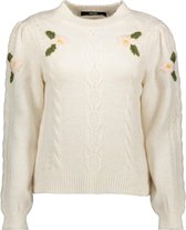 Vero Moda Trui Vmjesabel Ls O-neck Embroidery Blou 10260574 Birch/w. Embroide Dames Maat - L