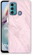 Smartphone hoesje Motorola Moto G60 Leuk Hoesje Marble Pink