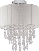 Lindby - plafondlamp - 1licht - metaal, kunststof, glas - H: 36 cm - E27 - chroom, transparant