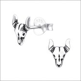 Aramat jewels ® - Geoxideerde oorbellen bull 925 zilver 6mm x 8mm