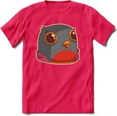 Casual duif T-Shirt Grappig | Dieren vogels Kleding Kado Heren / Dames | Animal Skateboard Cadeau shirt - Roze - L