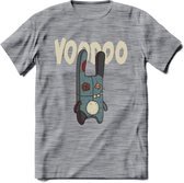 Voodoo pop T-Shirt Grappig | Halloween Kleding Kado Heren / Dames | Animal Skateboard Cadeau shirt - Donker Grijs - Gemaleerd - XL