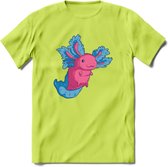 Schattig Axolotl T-Shirt Grappig | Dieren amfibieën Kleding Kado Heren / Dames | Animal Cadeau shirt - Groen - XXL