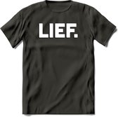 Lief - Valentijn T-Shirt | Grappig Valentijnsdag Cadeautje voor Hem en Haar | Dames - Heren - Unisex | Kleding Cadeau | - Donker Grijs - L