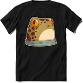 Kikkker vriend T-Shirt Grappig | Dieren reptielen Kleding Kado Heren / Dames | Animal Skateboard Cadeau shirt - Zwart - XL