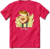 Valentijn kikker T-Shirt Grappig | Dieren Valentijnsdag Kleding Kado Heren / Dames | Animal Skateboard Cadeau shirt - Roze - XL