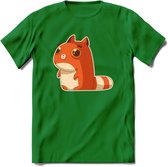 Schattige katten hypnose T-Shirt Grappig | Dieren poes Kleding Kado Heren / Dames | Animal Skateboard Cadeau shirt - Donker Groen - L