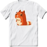 Schattige katten hypnose T-Shirt Grappig | Dieren poes Kleding Kado Heren / Dames | Animal Skateboard Cadeau shirt - Wit - XL