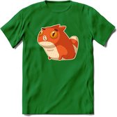 Silly cat T-Shirt Grappig | Dieren katten Kleding Kado Heren / Dames | Animal Skateboard Cadeau shirt - Donker Groen - L