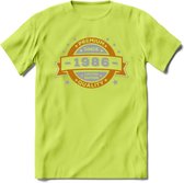 Premium Since 1986 T-Shirt | Goud - Zilver | Grappig Verjaardag Kleding Cadeau Shirt | Dames - Heren - Unisex Tshirt | - Groen - S