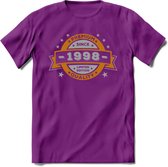 Premium Since 1998 T-Shirt | Goud - Zilver | Grappig Verjaardag Kleding Cadeau Shirt | Dames - Heren - Unisex Tshirt | - Paars - S