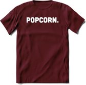 Popcorn - Snack T-Shirt | Grappig Verjaardag Kleding Cadeau | Eten En Snoep Shirt | Dames - Heren - Unisex Tshirt | - Burgundy - XXL