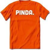 Pinda - Snack T-Shirt | Grappig Verjaardag Kleding Cadeau | Eten En Snoep Shirt | Dames - Heren - Unisex Tshirt | - Oranje - XL