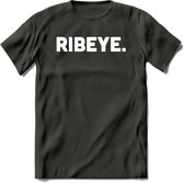 Ribeye - Snack T-Shirt | Grappig Verjaardag Kleding Cadeau | Eten En Snoep Shirt | Dames - Heren - Unisex Tshirt | - Donker Grijs - XXL