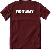 Browny - Snack T-Shirt | Grappig Verjaardag Kleding Cadeau | Eten En Snoep Shirt | Dames - Heren - Unisex Tshirt | - Burgundy - XXL