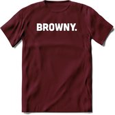 Browny - Snack T-Shirt | Grappig Verjaardag Kleding Cadeau | Eten En Snoep Shirt | Dames - Heren - Unisex Tshirt | - Burgundy - S
