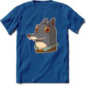 Casual wolf T-Shirt Grappig | Dieren Kleding Kado Heren / Dames | Animal Skateboard Cadeau shirt - Donker Blauw - 3XL