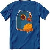 Strik duif T-Shirt Grappig | Dieren vogel Kleding Kado Heren / Dames | Animal Skateboard Cadeau shirt - Donker Blauw - 3XL