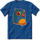 Strik duif T-Shirt Grappig | Dieren vogel Kleding Kado Heren / Dames | Animal Skateboard Cadeau shirt - Donker Blauw - S