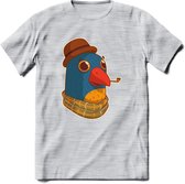 Opa papegaai T-Shirt Grappig | Dieren vogel Kleding Kado Heren / Dames | Animal Skateboard Cadeau shirt - Licht Grijs - Gemaleerd - M