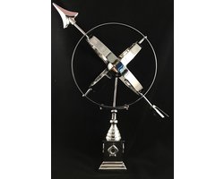 Prachtige zonnewijzer op voet, aluminium-vernikkeld, decorat