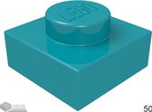 LEGO Plaat 1x1, 3024 Donker Turquoise 50 stuks