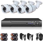 Compleet Camera Beveiliging Set met 4 Camera - Bedraad - + 2TB HDD -  Beveiligingscamera Buiten - Bewakingscamera - CCTV