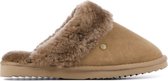 Warmbat Pantoffels Dames Sloffen / Instappers - Wol - Harde zool - Open hiel - Flurry - Zand - Maat 39