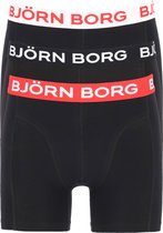 Björn Borg boxershorts Core (3-pack) - heren boxers normale lengte - zwart met gekleurde tailleband -  Maat: M