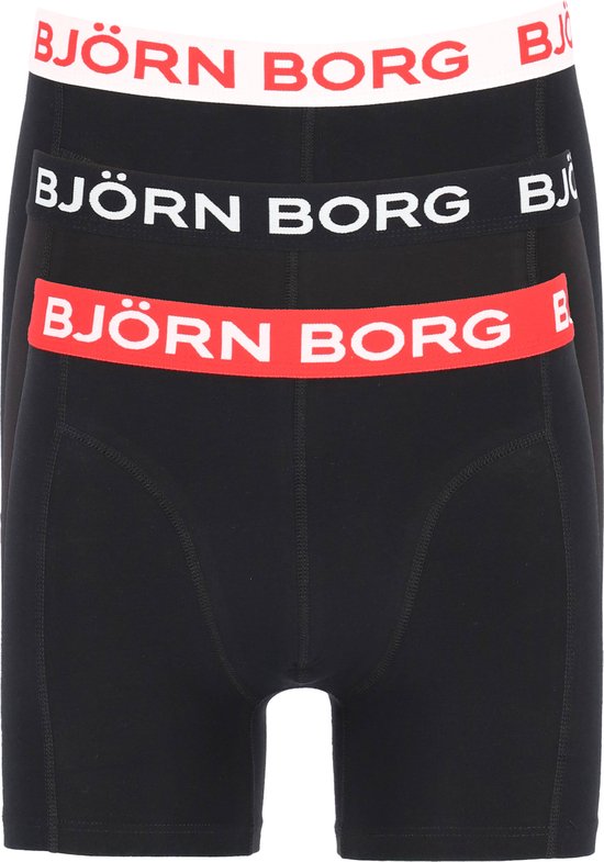 Boxer Björn Borg Core (3-pack) - boxers homme longueur normale - noir avec ceinture colorée - Taille: M