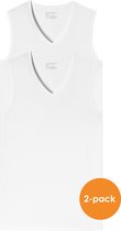 Schiesser 95/5 Organic Heren Tank Top - Wit - 2 pack- V Hals-Maat S