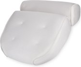 Navaris groot anti-slip badkussen set - Voor hoofd, nek en schouders - 4 zuignappen - Eco tex standaard 100 - Wit voor in een hot-tub of ligbad