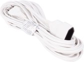 Rallonge / câble de rallonge blanc pour fiches plates - 10 mètres - 2x0,75 mm2 - Avec terre de protection - Jusqu'à 2300w - Rallonges / rallonges blanches