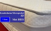 Korter model -  Royal Elite Matras 3D - Micro Pocket Bamboo HR45 Koudschuim 7 zones met Biez 23CM - Gemiddeld ligcomfort - 70x180/23