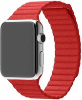 PU leather loop bandje voor de Geschikt voor Apple watch 42mm - 44mm bandje - rood