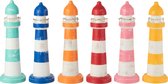 - Vuurtoren | hout | fuchsia | 13.5x13.5x (h)41 cm