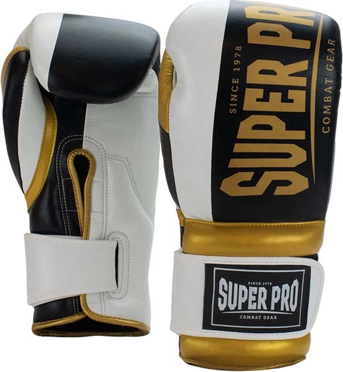 Super Pro Combat Gear (thai)bokshandschoenen bruiser zwart/goud/wit 18oz