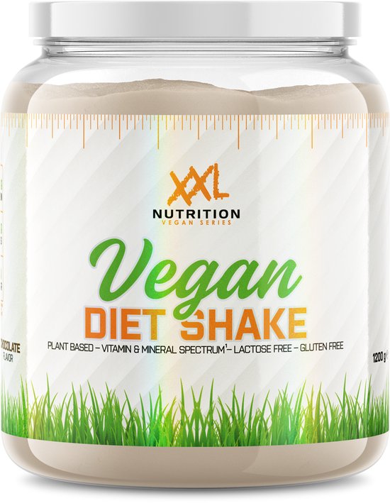 XXL Nutrition - Vegan Diet Shake - Maaltijdshake, Eiwit Shake, Maaltijdvervanger - Whey Protein Shake Incl. Vitamines & Mineralen - Chocolade - 1200 Gram