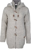 Gebreid Wollen Dames Vest van Schapenwol met Polyester Fleece voering en afneembare capuchon - SHAKALOHA - W Woodcord DLX Beige 3XL