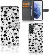 Telefoonhoesje Geschikt voor Samsung Galaxy S22 Plus Wallet Book Case met Pasjeshouder Silver Punk