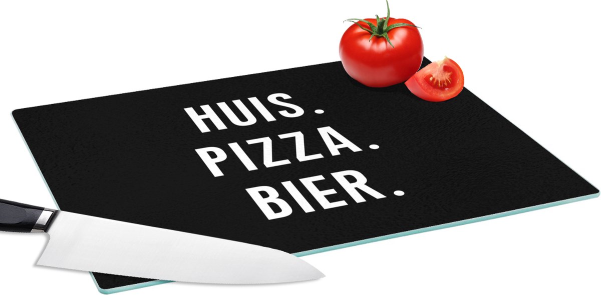 Glazen Snijplank - 39x28 - Huis - Bier - Quote - Snijplanken Glas
