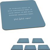 Onderzetters voor glazen - Zoon - Blauw - Spreuken - 10x10 cm - Glasonderzetters - 6 stuks