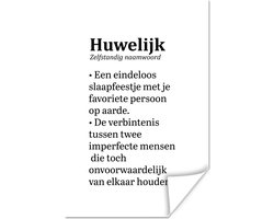 Poster 80x120 cm - 'Huwelijk' - Quotes - Spreuken - Trouwen - Posters - Kamer decoratie - Wanddecoratie woonkamer - Muurdecoratie slaapkamer