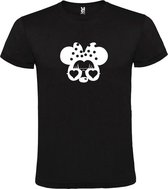 Zwart  T shirt met  "Minnie Mouse Love " print Wit size L