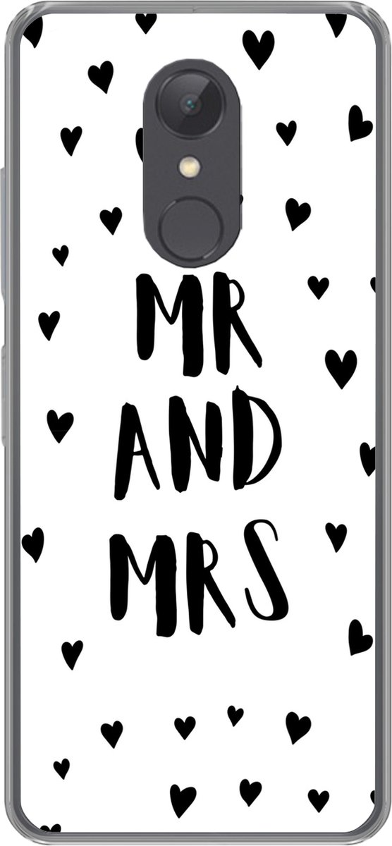 Telefoonhoesje Geschikt voor Xiaomi Geschikt voor Redmi 5 hoesje - Quotes - 'Mr and Mrs' - Hart - Spreuken - Siliconen Telefoonhoesje Telefoonhoesje