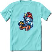 Mining Wolf - Crypto T-Shirt Kleding Cadeau | Dames / Heren / Unisex | Bitcoin / Ethereum shirt | Grappig Verjaardag kado | Tshirt Met Print  Prijs - Licht Blauw - L