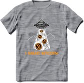 I Want Bitcoin - Crypto T-Shirt Kleding Cadeau | Dames / Heren / Unisex | Bitcoin / Ethereum shirt | Grappig Verjaardag kado | Tshirt Met Print | - Donker Grijs - Gemaleerd - M