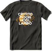 Crypto Moon - T-Shirt Kleding Cadeau | Dames / Heren / Unisex | Bitcoin / Ethereum shirt | Grappig Verjaardag kado | Tshirt Met Print  Prijs - Donker Grijs - M